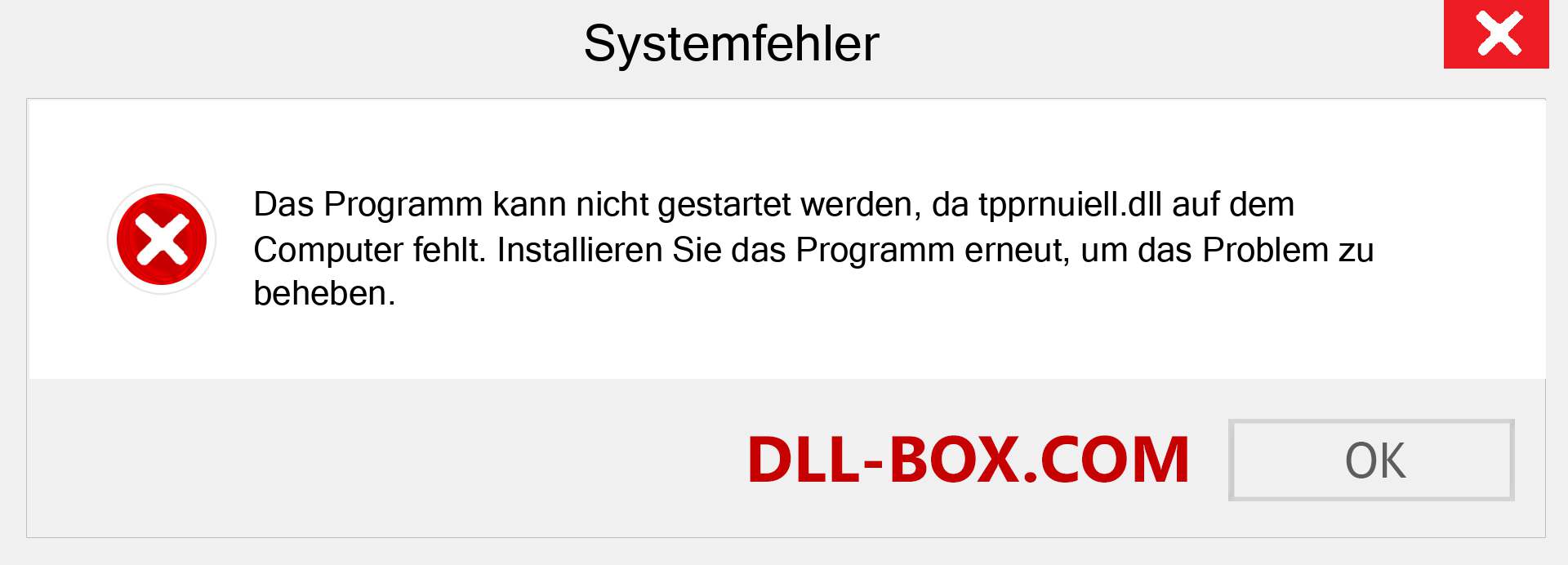 tpprnuiell.dll-Datei fehlt?. Download für Windows 7, 8, 10 - Fix tpprnuiell dll Missing Error unter Windows, Fotos, Bildern